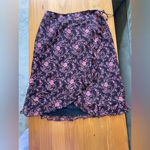 Nanette Lepore silk floral tulip skirt in Pink and brown